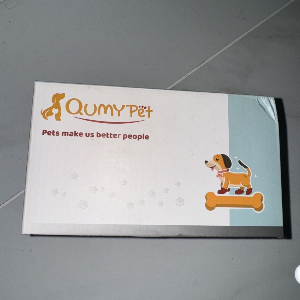 QUMY Puppy Dog Waterproof Boots Size 6 Rubber Tread Pet Paw Cover Outdoor Shoes